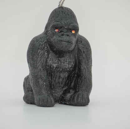 Gorilla Novelty candle with rhinestone eyes, white background